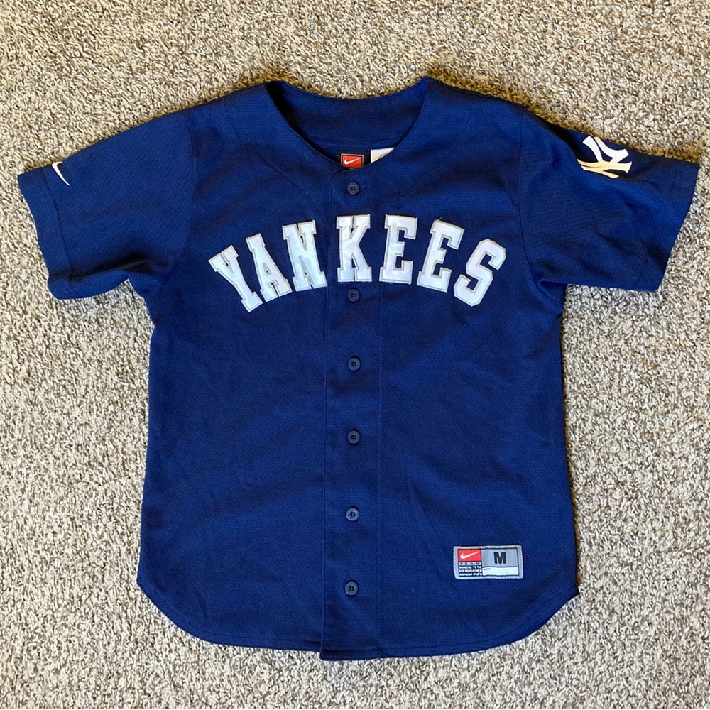 New York Yankees Nike Baseball Jersey Blue White Youth Medium